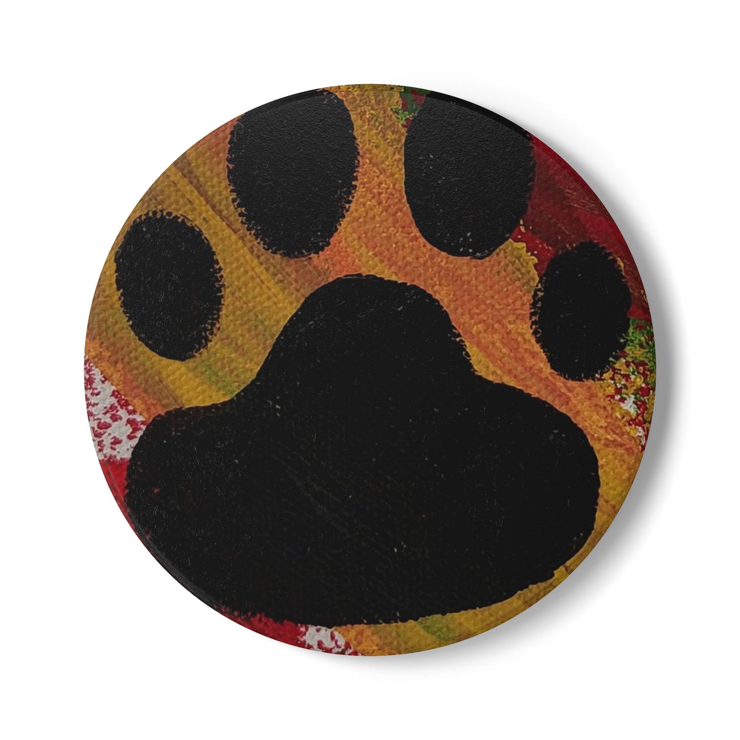 Paw Print Ceramic Coaster - Colorful Dog & Cat Lover Gift