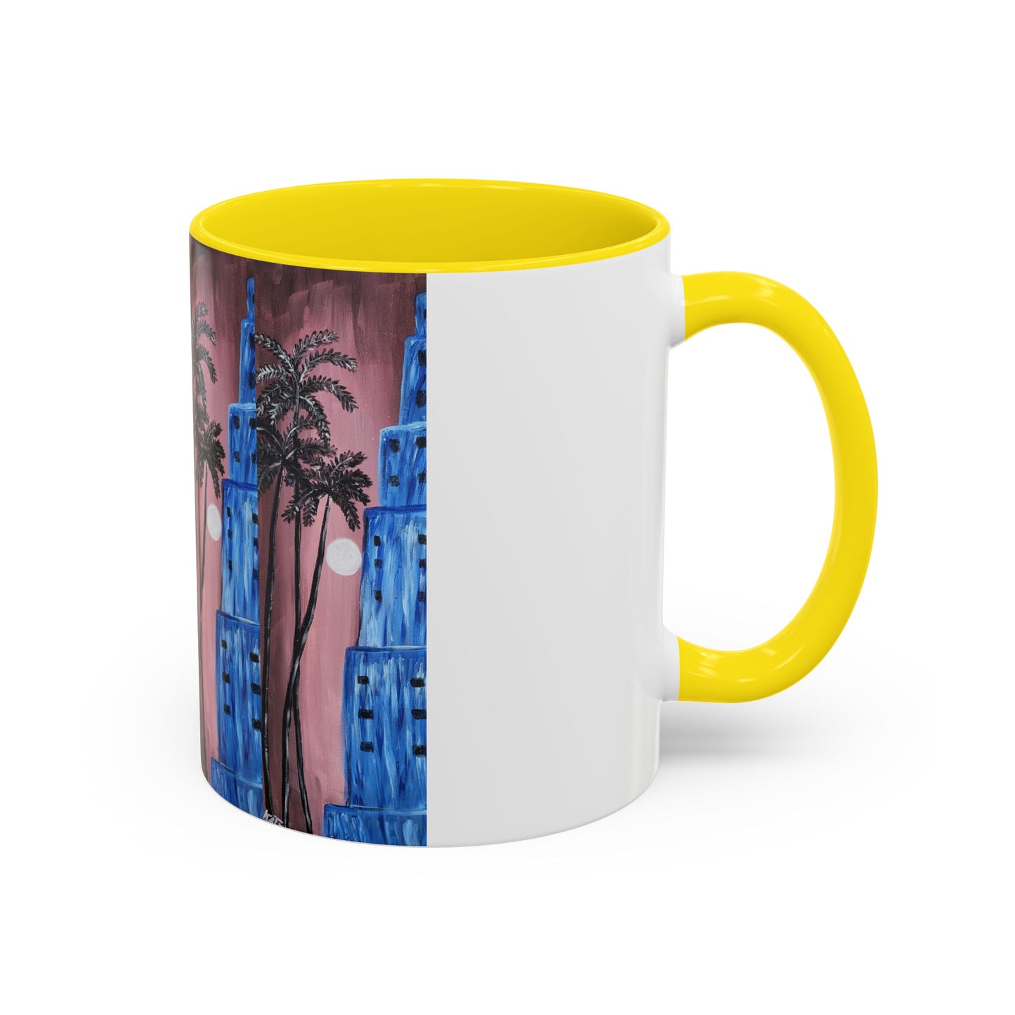 Tropical Sunset Accent Coffee Mug - 11oz & 15oz - Perfect for Beach Lovers