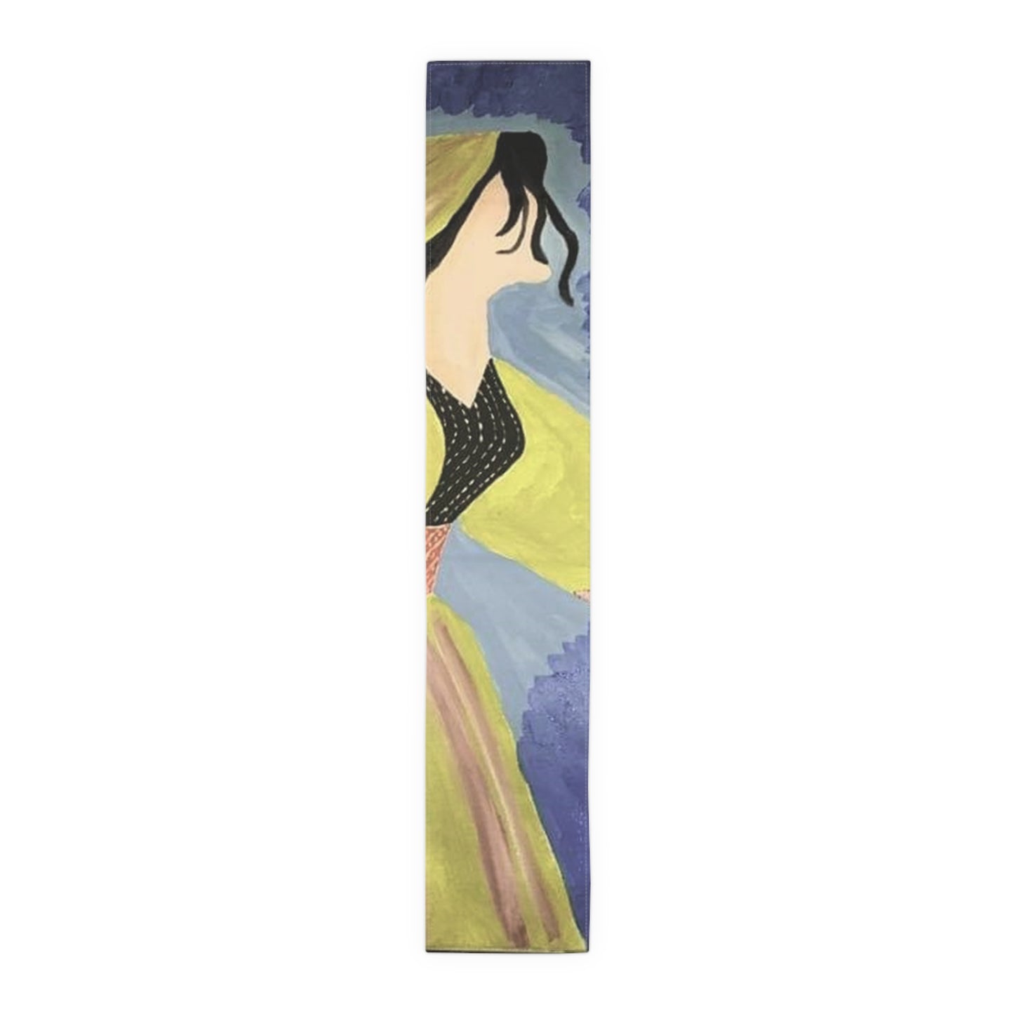 Artistic Cotton Table Runner - Colorful Abstract Design for Dining Decor