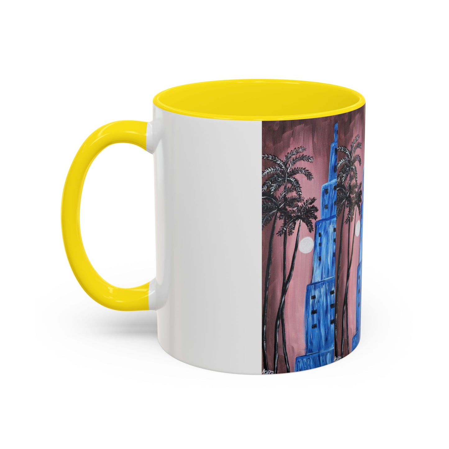 Tropical Sunset Accent Coffee Mug - 11oz & 15oz - Perfect for Beach Lovers
