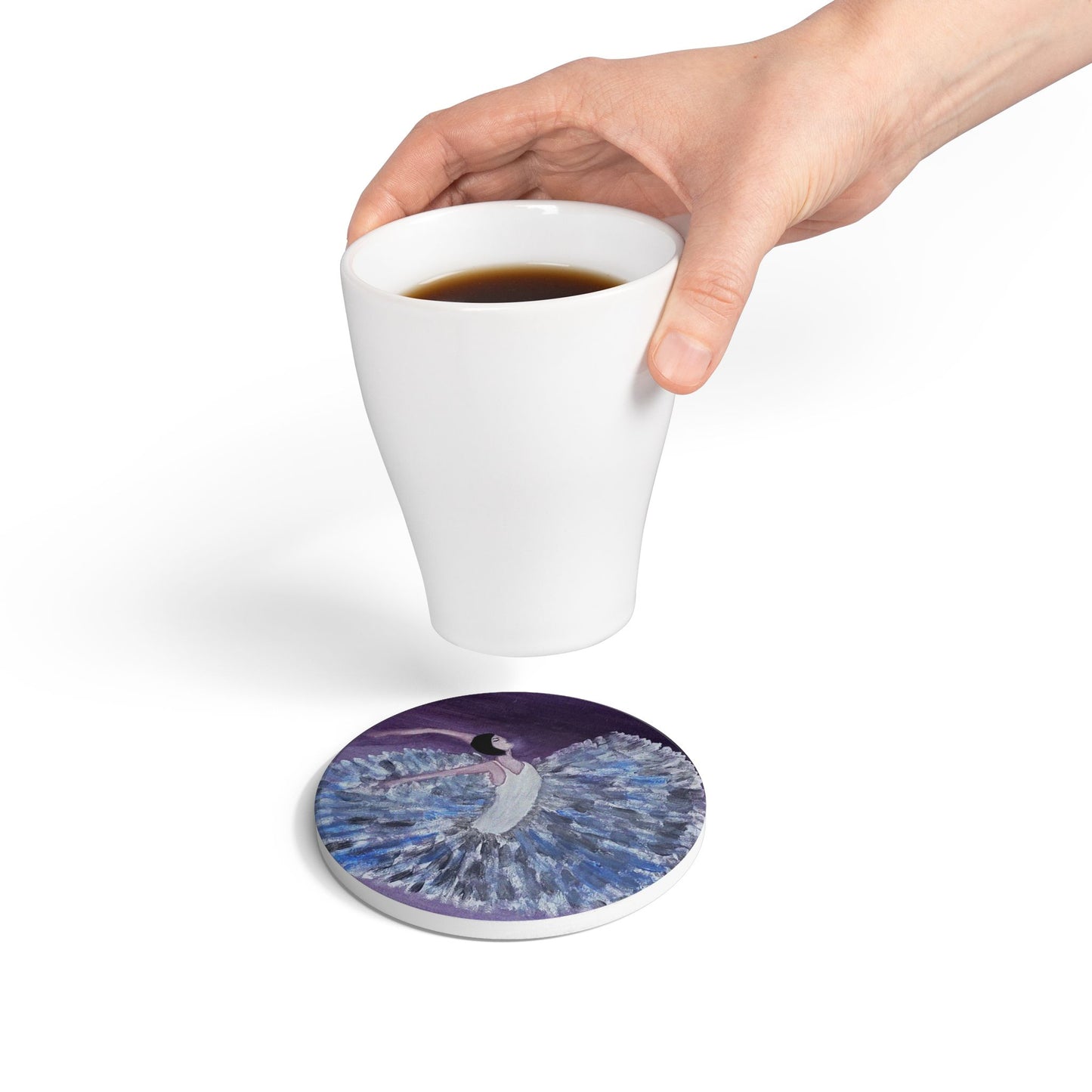 Elegant Ballerina Ceramic Coaster - Artistic Dance Décor for Home