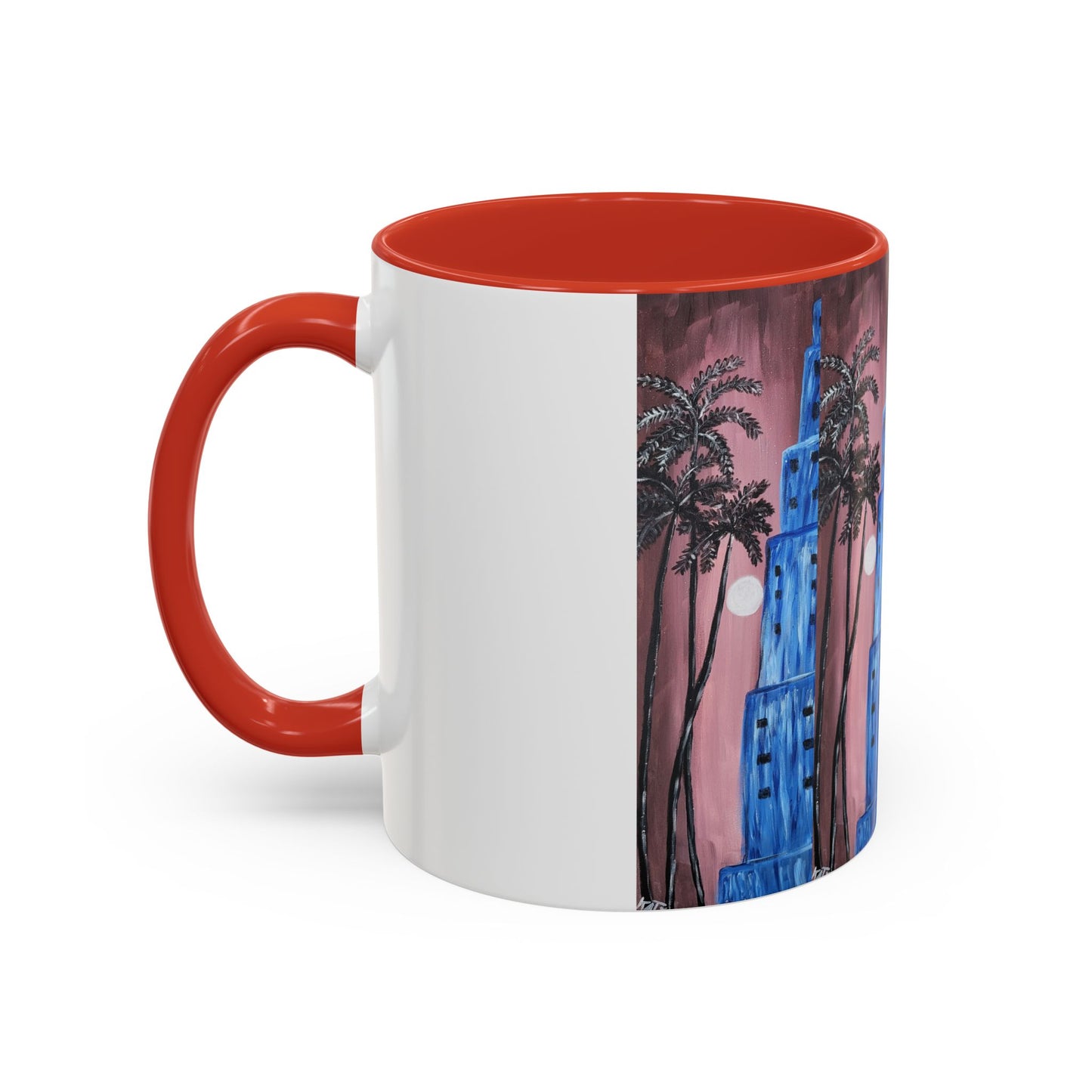 Tropical Sunset Accent Coffee Mug - 11oz & 15oz - Perfect for Beach Lovers