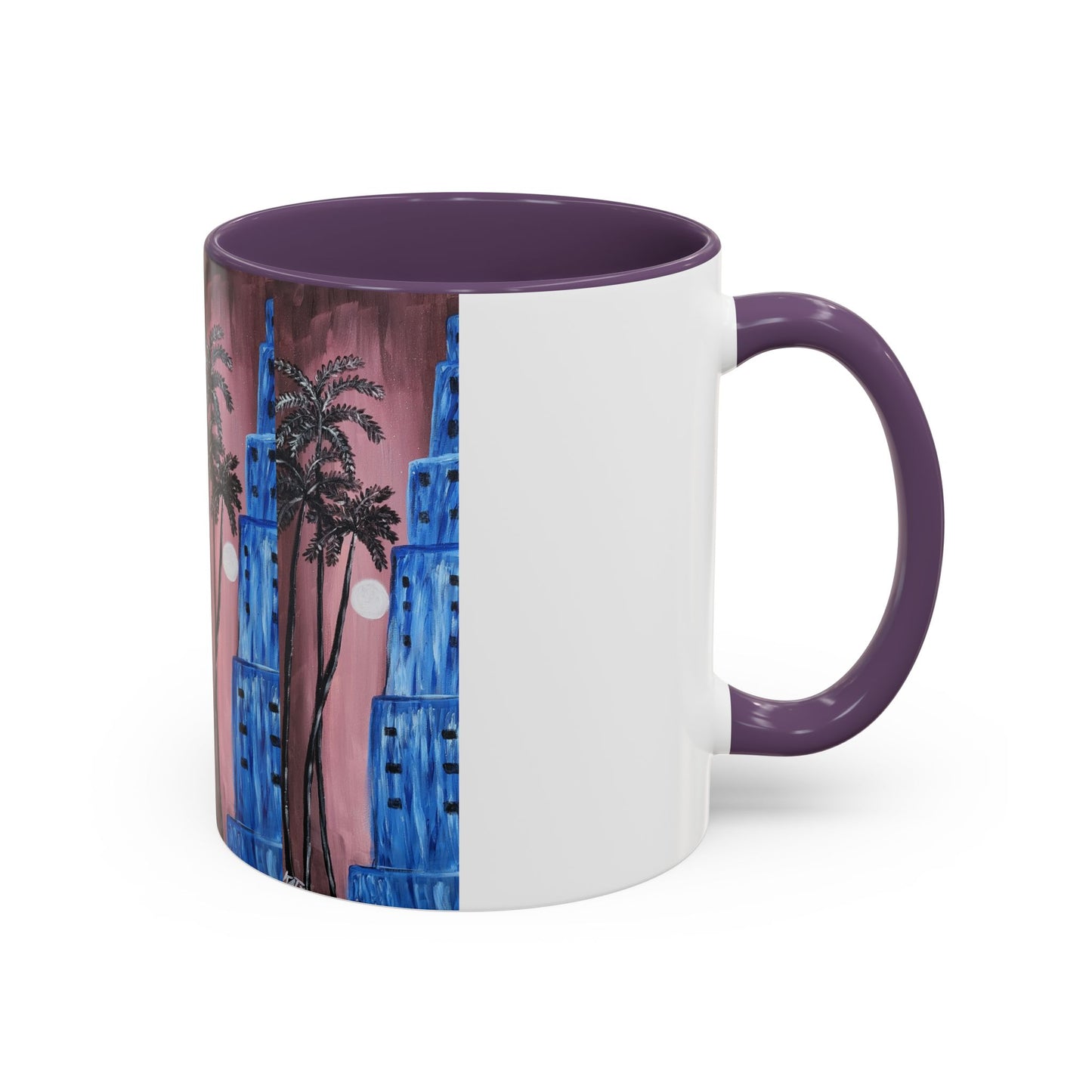 Tropical Sunset Accent Coffee Mug - 11oz & 15oz - Perfect for Beach Lovers