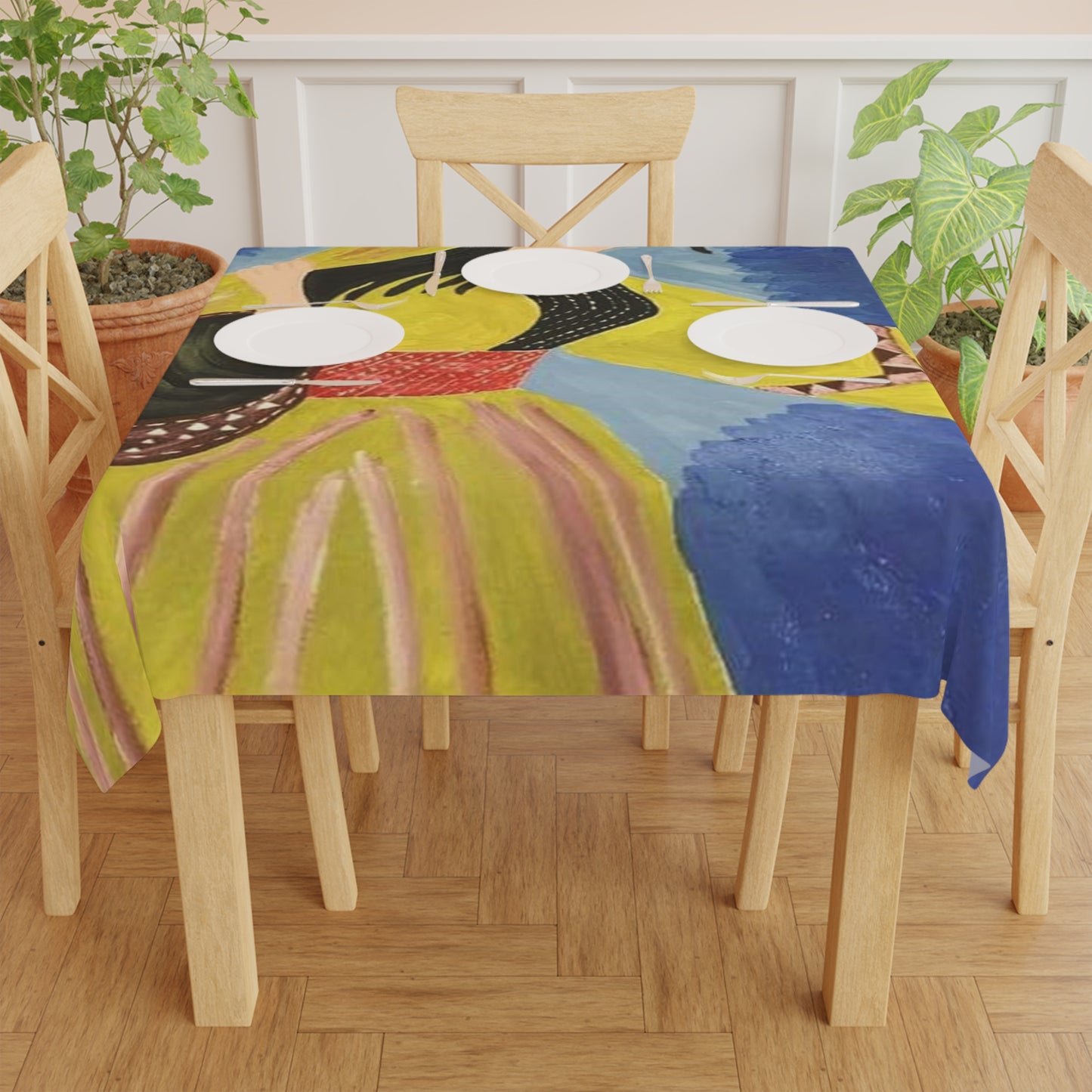 Vibrant Art Tablecloth - Cultural Celebration Decor