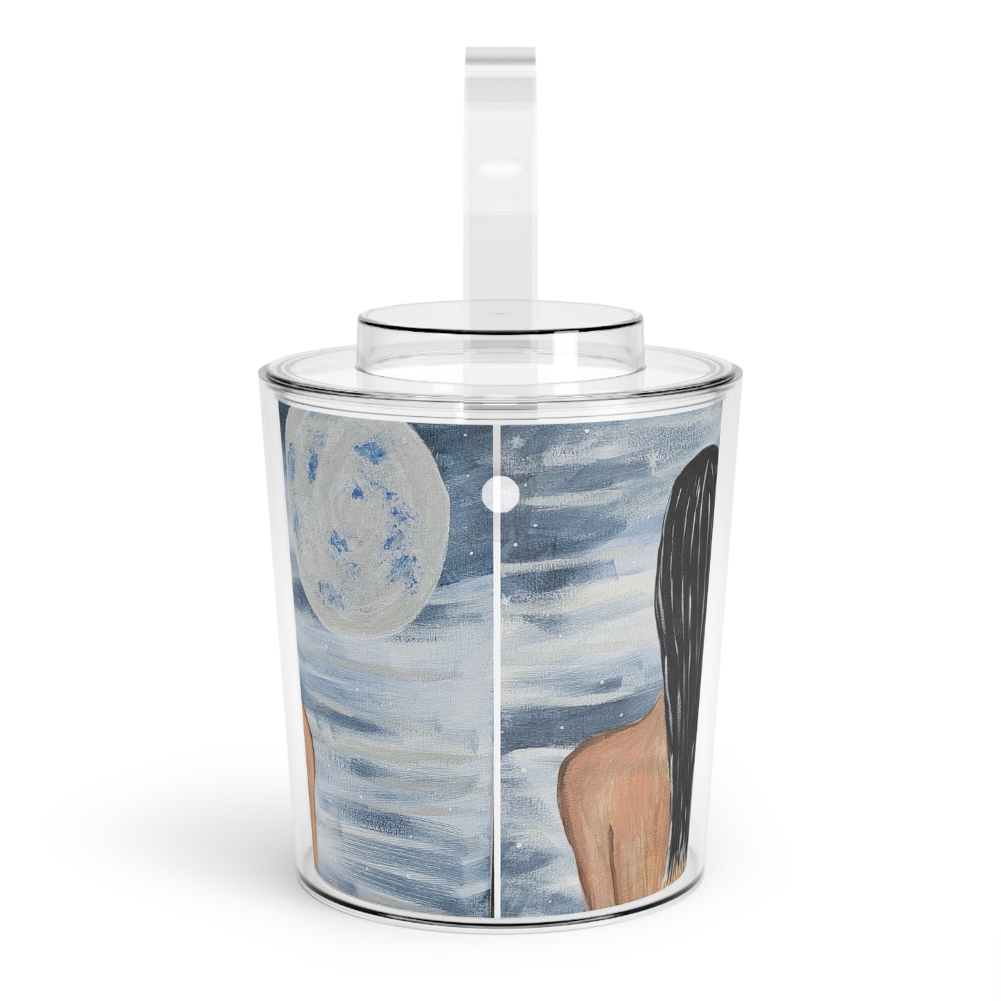 Moonlit Serenity Ice Bucket with Tongs - Perfect for Celebrations