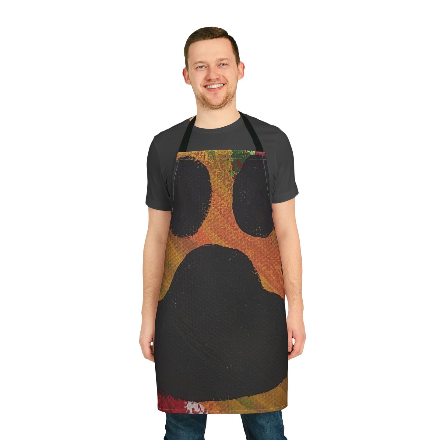 Artistic Paw Print Apron with 5-Color Straps – Perfect for Pet Lovers and Chefs!