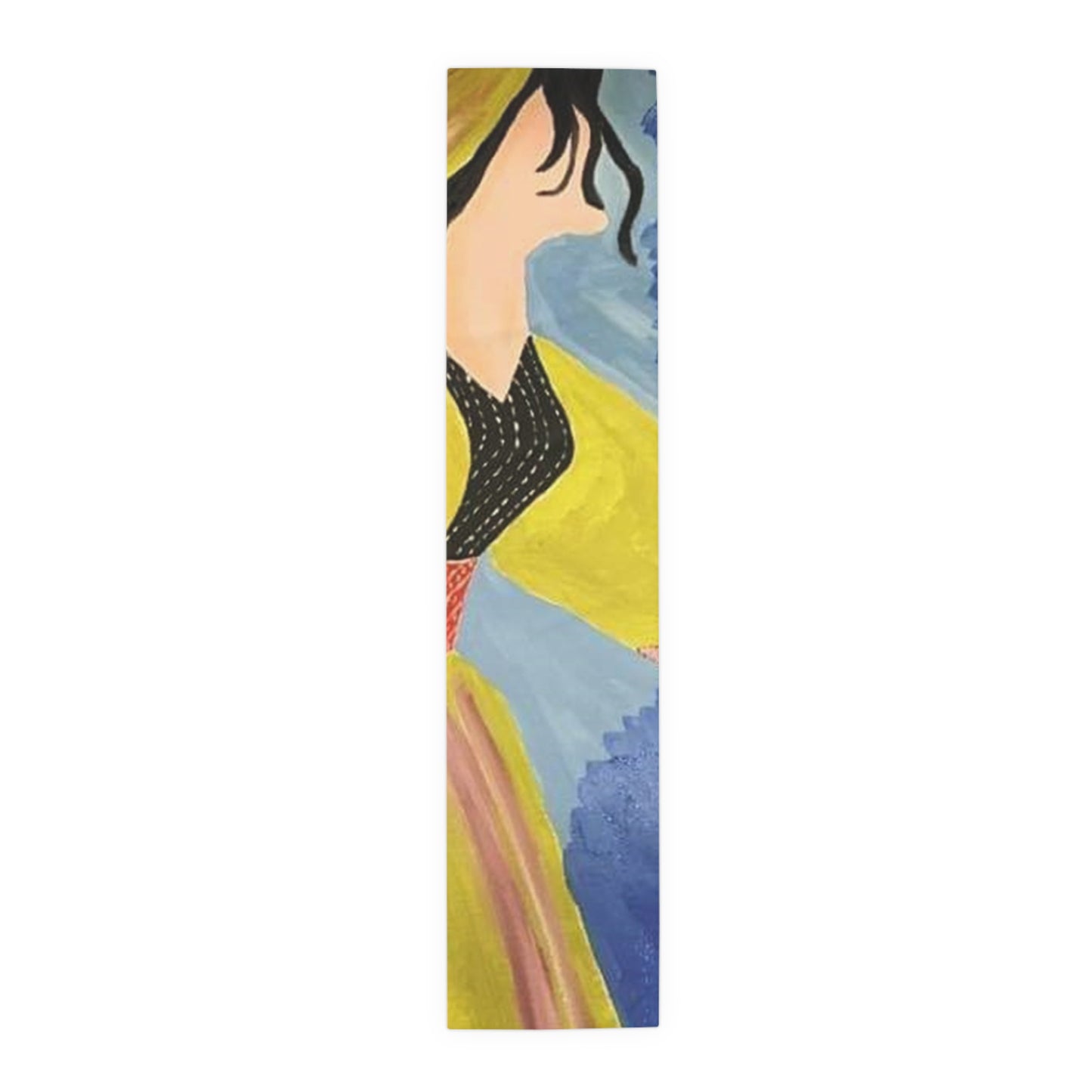 Artistic Cotton Table Runner - Colorful Abstract Design for Dining Decor