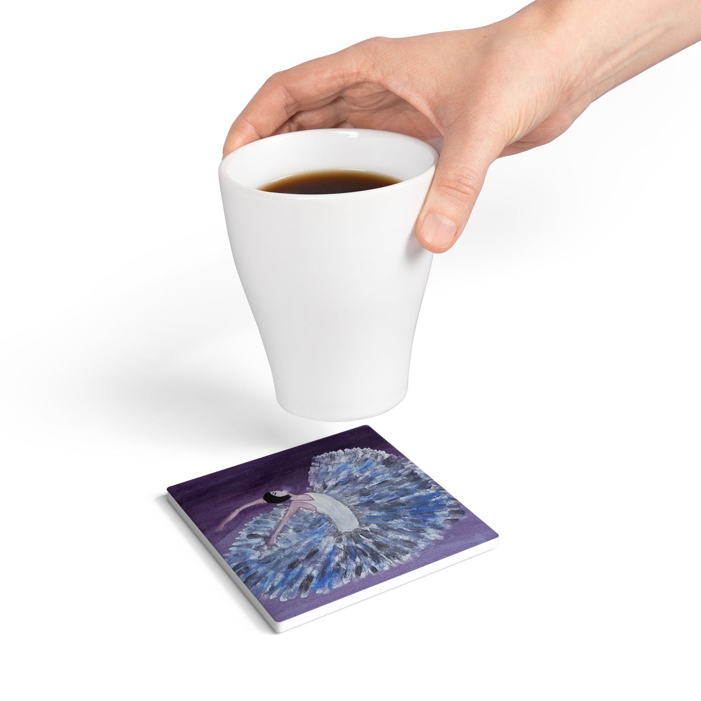 Elegant Ballerina Ceramic Coaster - Artistic Dance Décor for Home