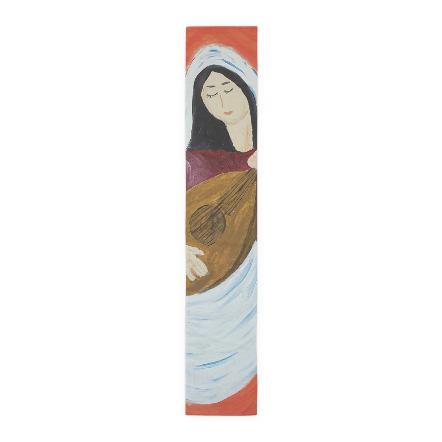Artistic Cotton Table Runner - Elegant Musician Design for Dining Decor