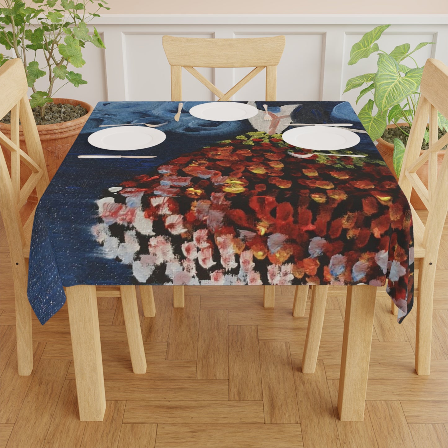 Floral Dancer Tablecloth – Elegant Decor for Celebrations & Gatherings