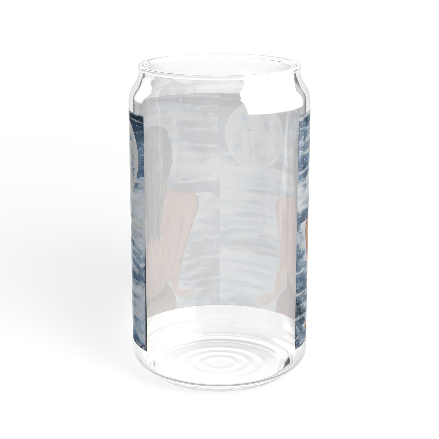 Serene Moonlit Sipper Glass - 16oz with Bamboo Lid - Perfect for Relaxation & Gifts