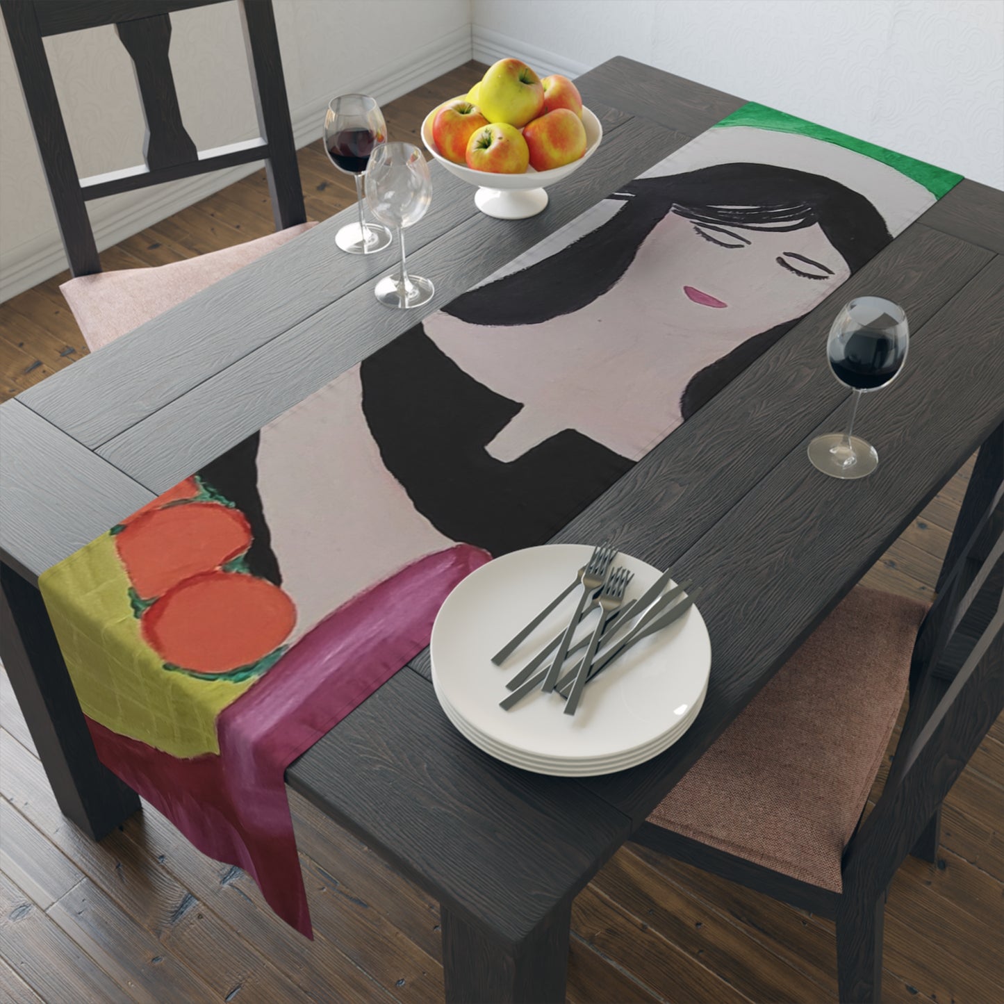 Artistic Cotton Table Runner - Contemporary Decor for Dining Spaces