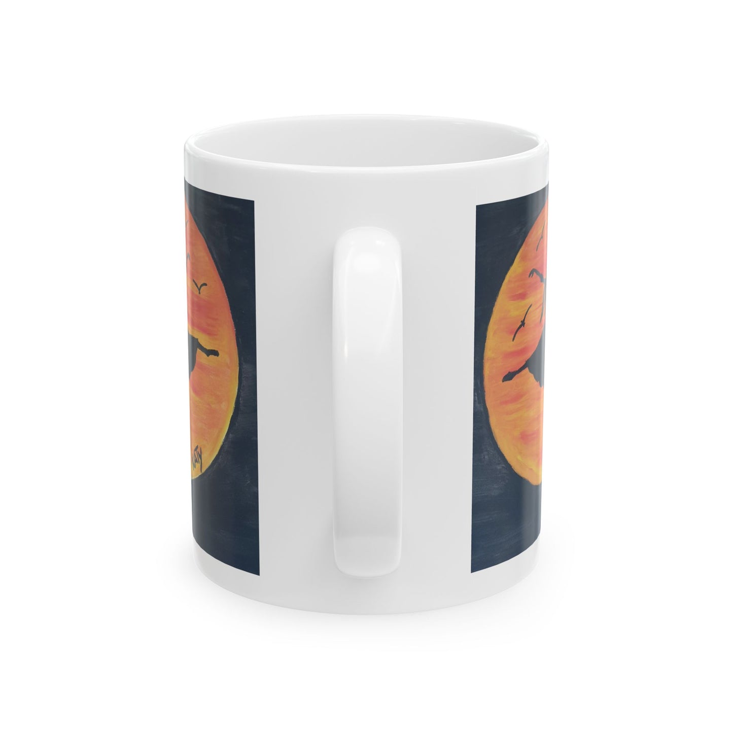 Dancing Girl Ceramic Mug - 11oz & 15oz | Spooky Coffee Cup for Celebrations