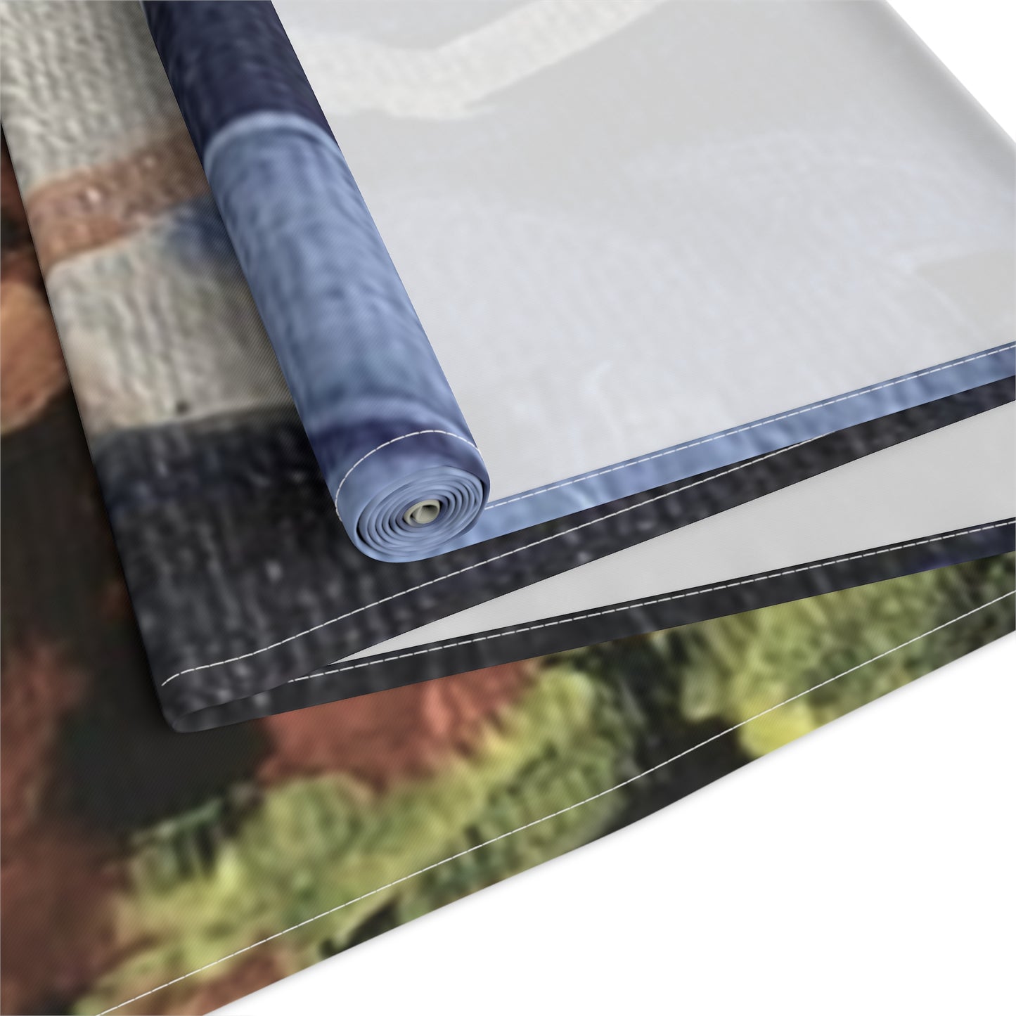 Artistic Cotton Table Runner – Vibrant Floral Design for Home Decor