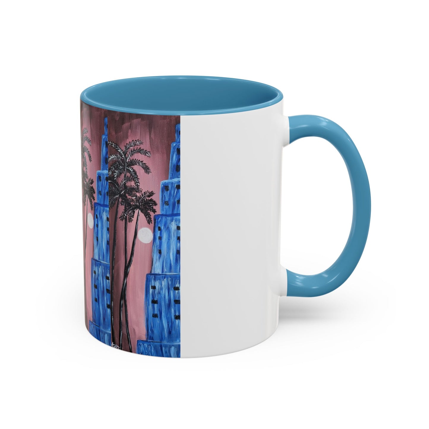 Tropical Sunset Accent Coffee Mug - 11oz & 15oz - Perfect for Beach Lovers