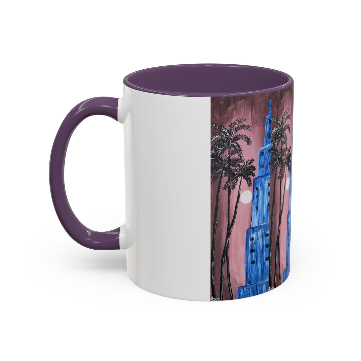 Tropical Sunset Accent Coffee Mug - 11oz & 15oz - Perfect for Beach Lovers