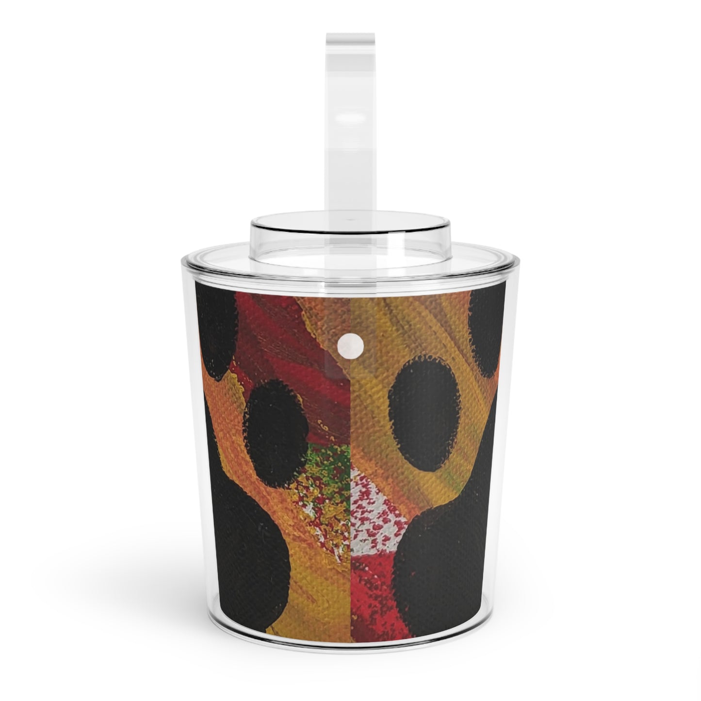 Colorful Paw Print Ice Bucket with Tongs - Perfect for Pet Lovers' Parties