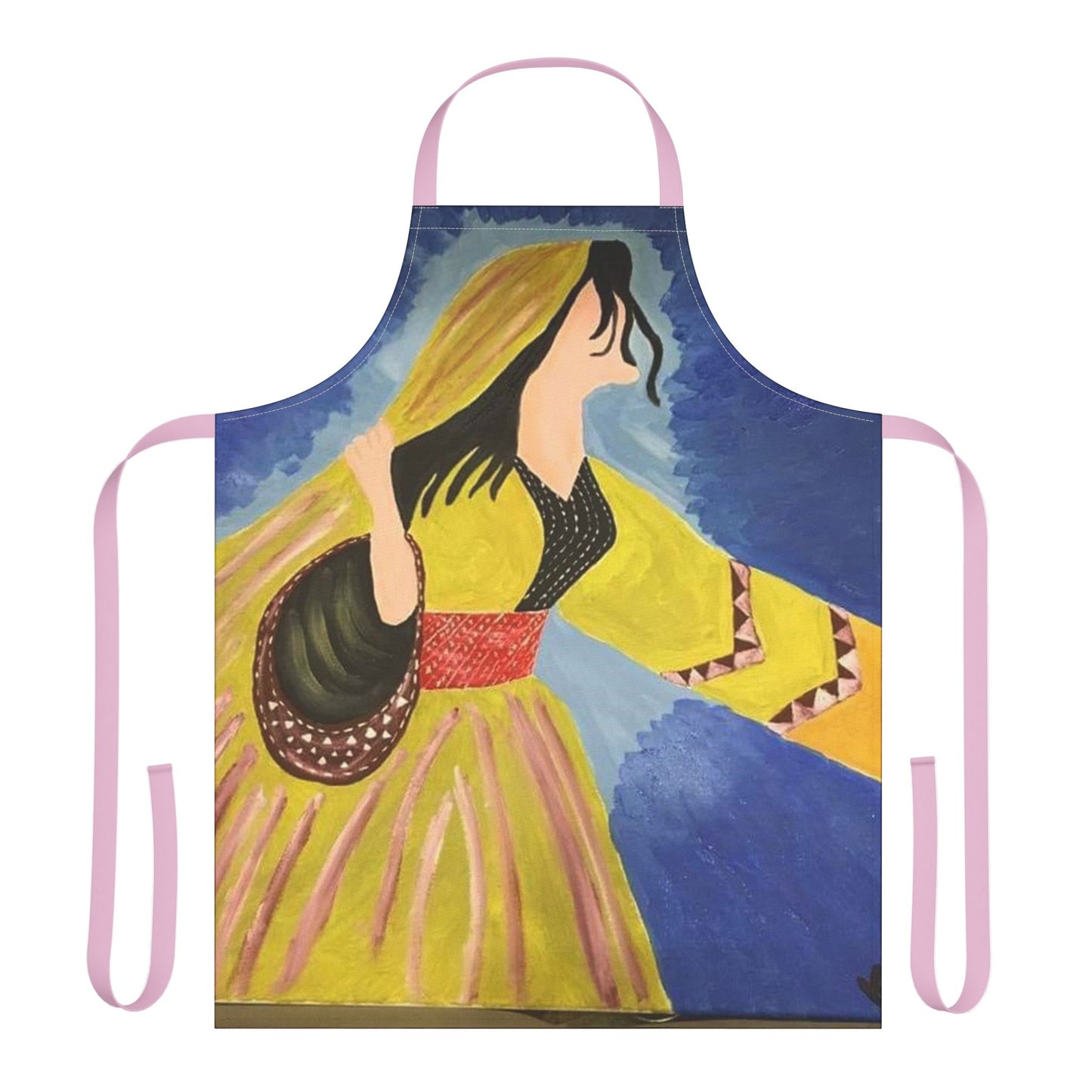 Bohemian Art Apron with 5-Color Straps - Unique Kitchen Accessory for Cooking & Baking
