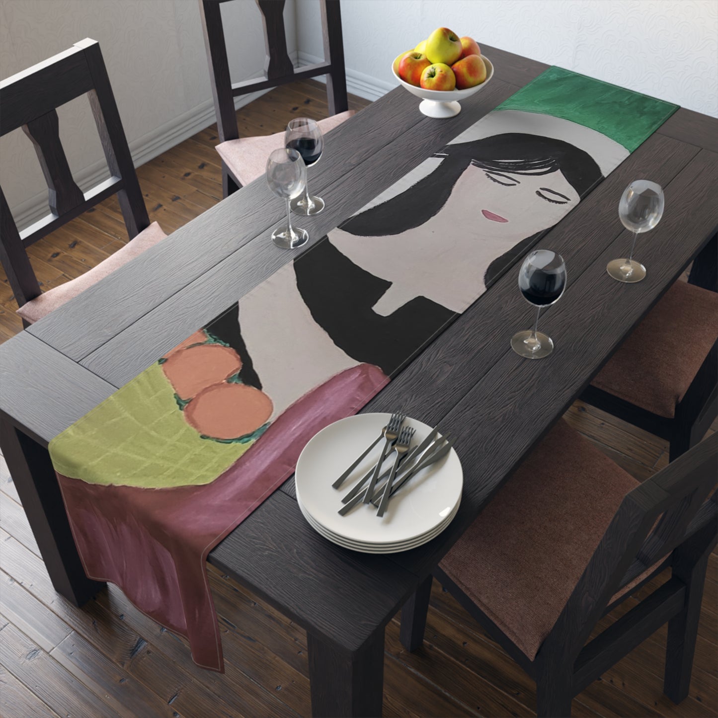 Artistic Cotton Table Runner - Contemporary Decor for Dining Spaces