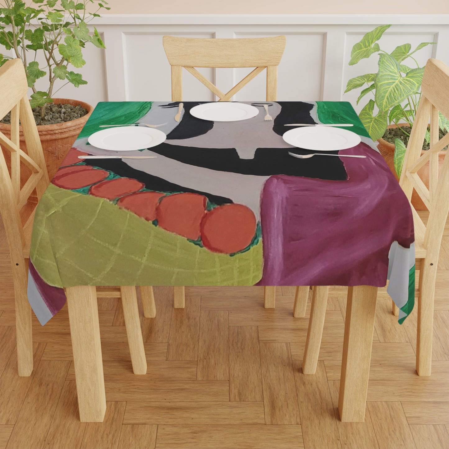 Vintage-Inspired Fruit Tablecloth for Home Decor, Perfect for Gatherings and Celebrations