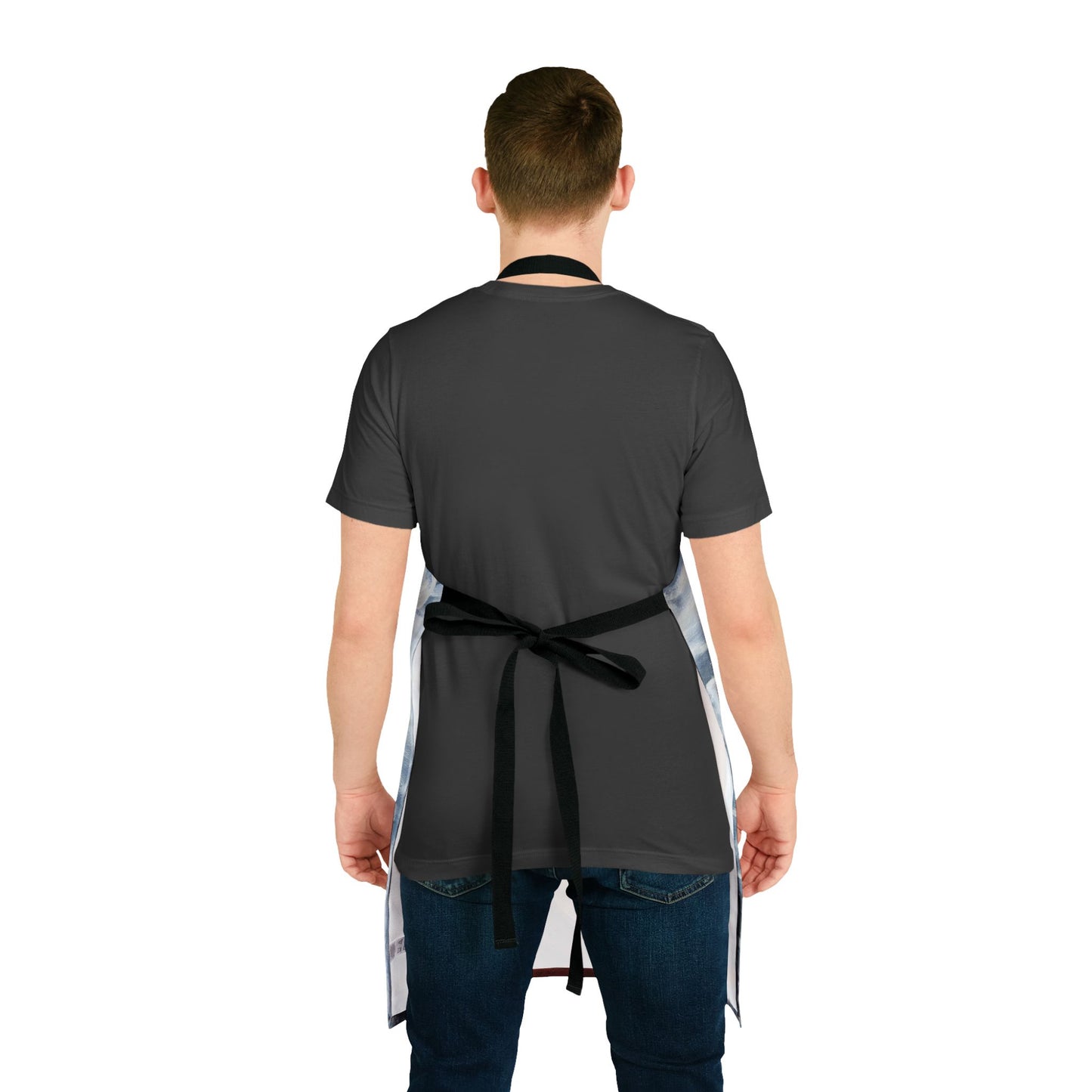 Artistic Cooking Apron with 5-Color Straps - Moonlit Serenity Design
