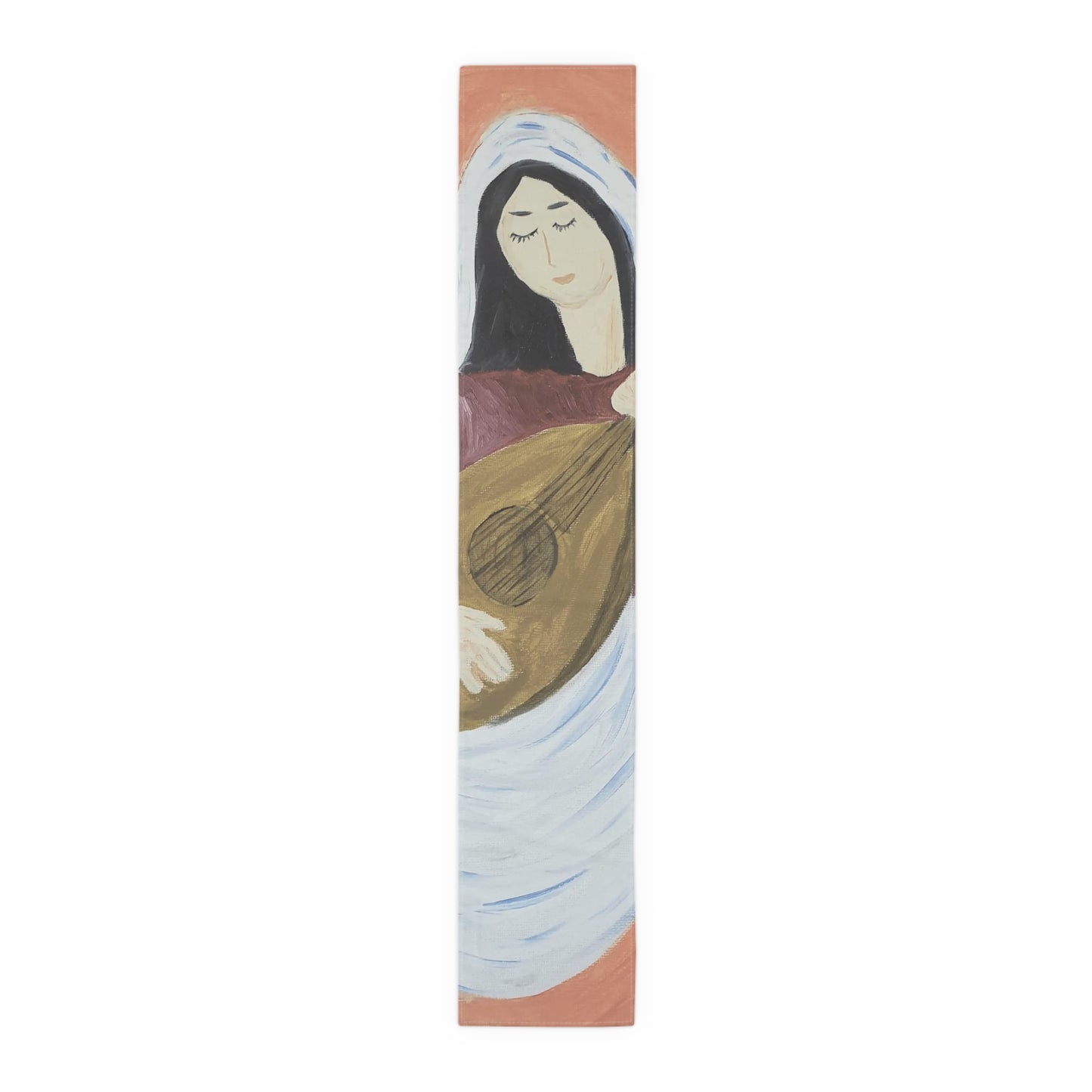 Artistic Cotton Table Runner - Elegant Musician Design for Dining Decor