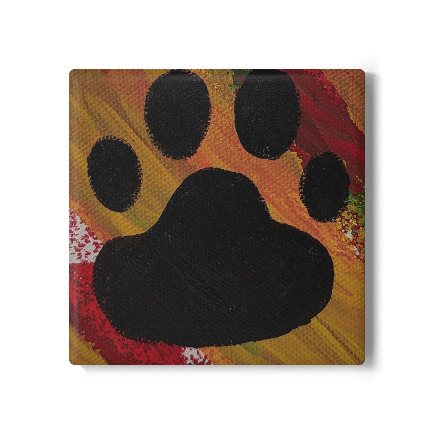 Paw Print Ceramic Coaster - Colorful Dog & Cat Lover Gift