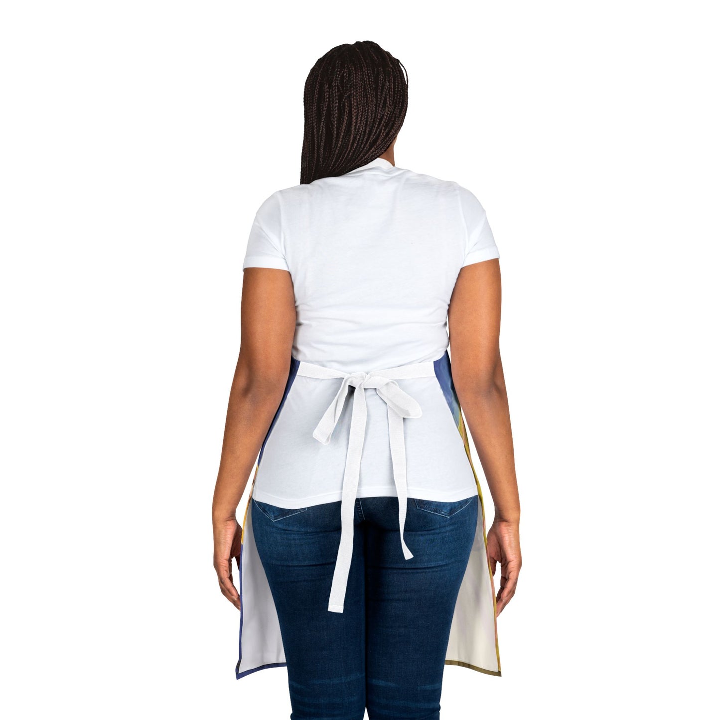 Bohemian Art Apron with 5-Color Straps - Unique Kitchen Accessory for Cooking & Baking