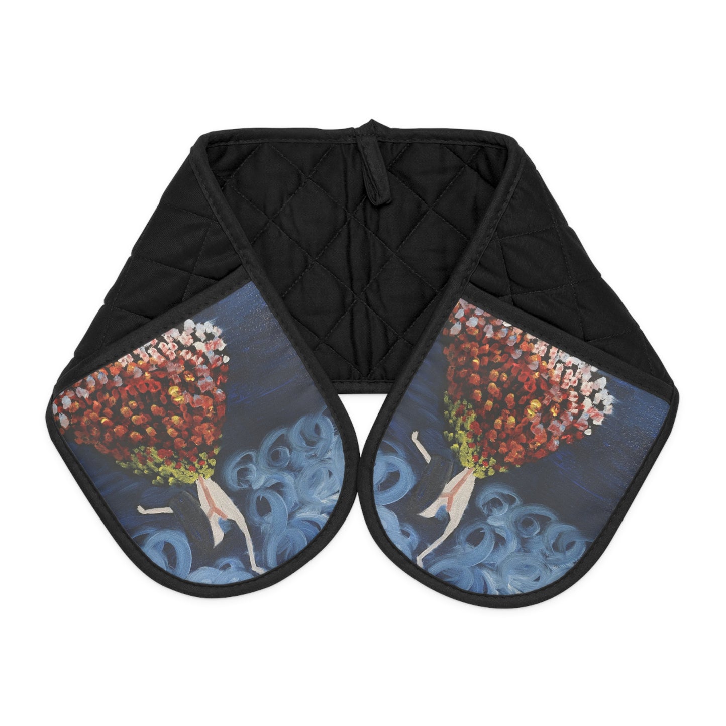 Artistic Oven Mitts with Colorful Floral Design - Perfect for Home & Gifting