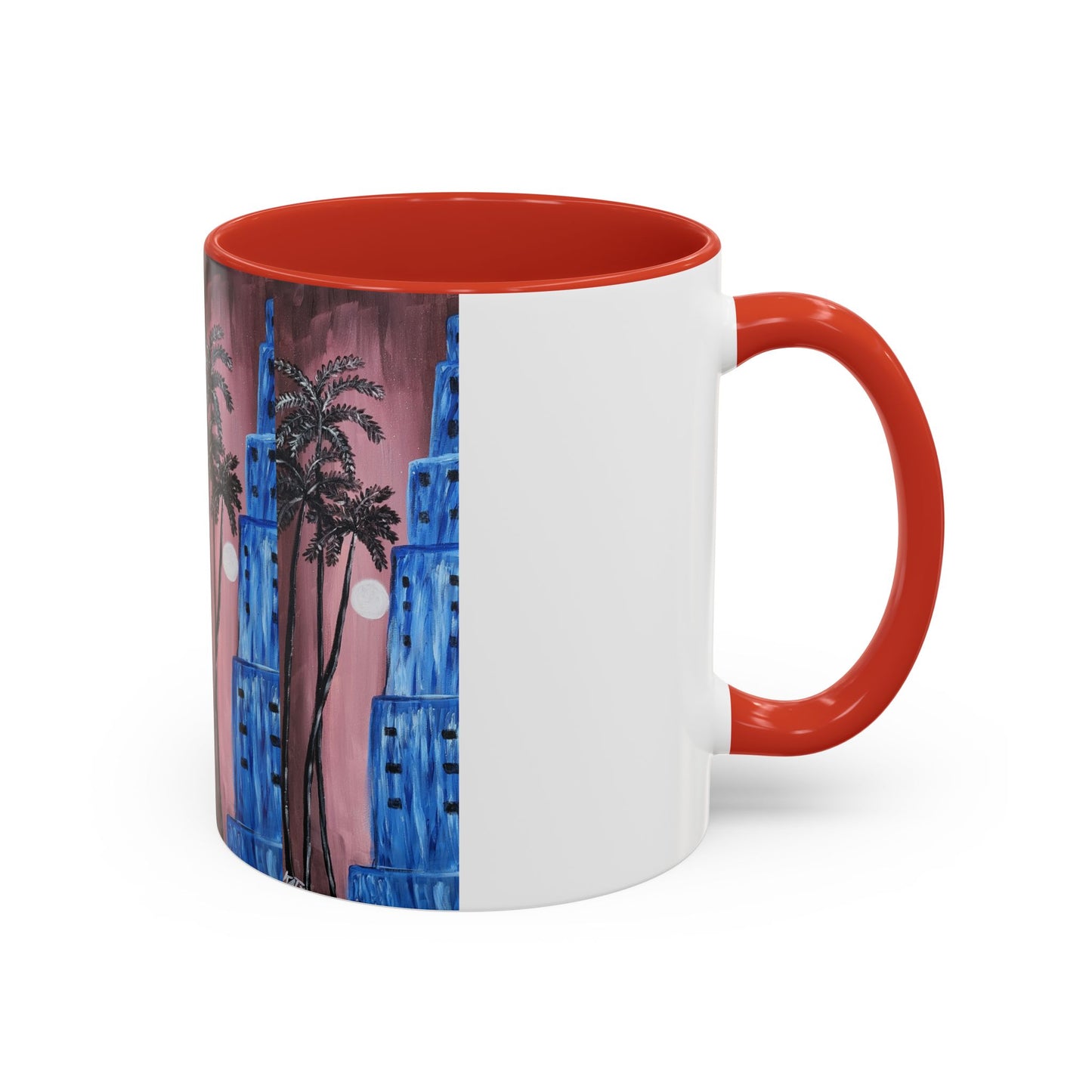 Tropical Sunset Accent Coffee Mug - 11oz & 15oz - Perfect for Beach Lovers