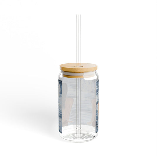 Serene Moonlit Sipper Glass - 16oz with Bamboo Lid - Perfect for Relaxation & Gifts