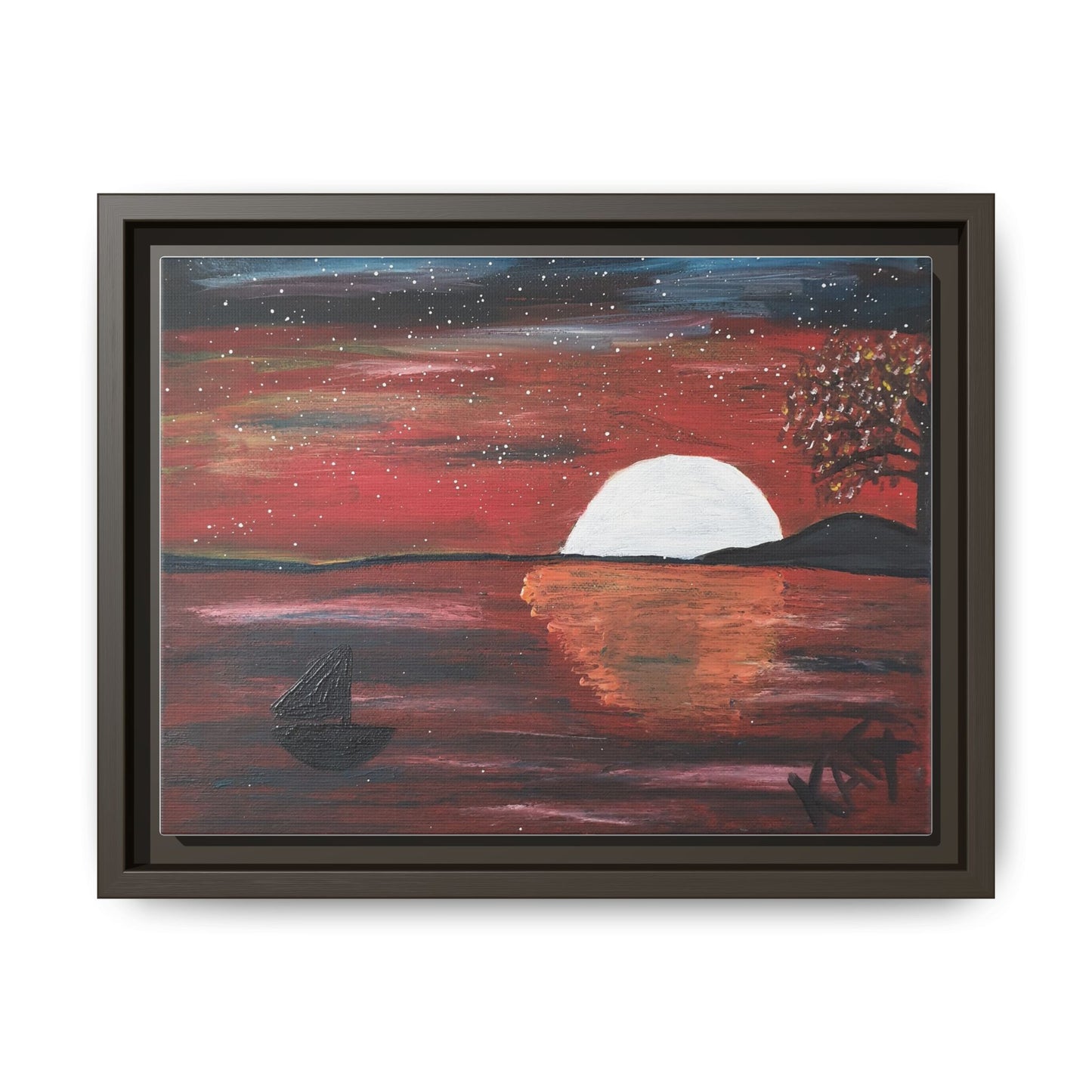 Multi-Color Sunset Canvas Art - Framed Wall Decor