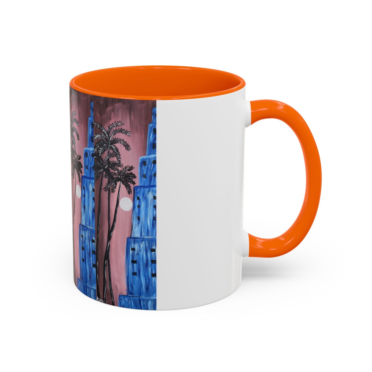 Tropical Sunset Accent Coffee Mug - 11oz & 15oz - Perfect for Beach Lovers