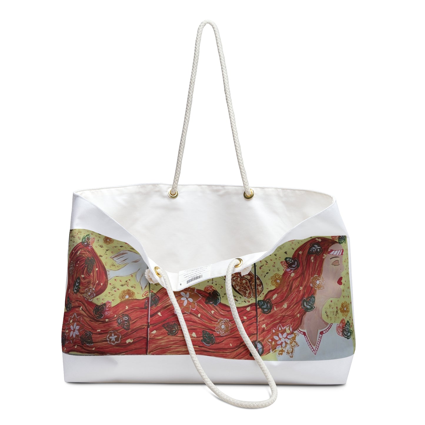 Artistic Weekender Bag - Bohemian Style Travel Tote with Nature Design