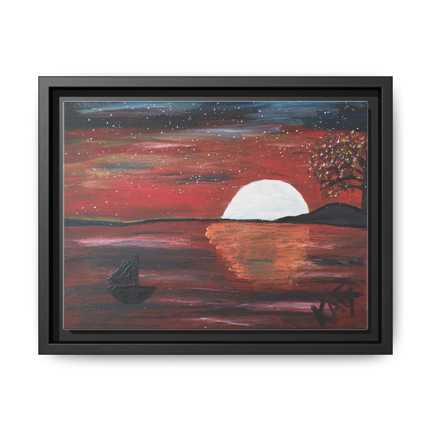 Multi-Color Sunset Canvas Art - Framed Wall Decor