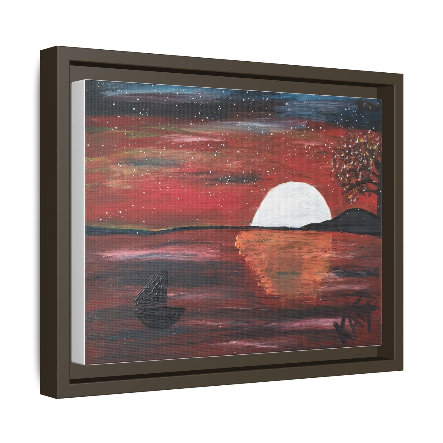 Multi-Color Sunset Canvas Art - Framed Wall Decor