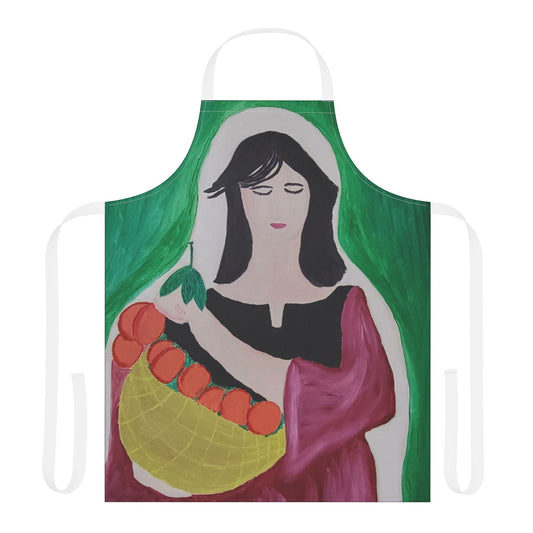 Artistic Cooking Apron with 5-Color Straps - Vibrant Design for Home Chefs