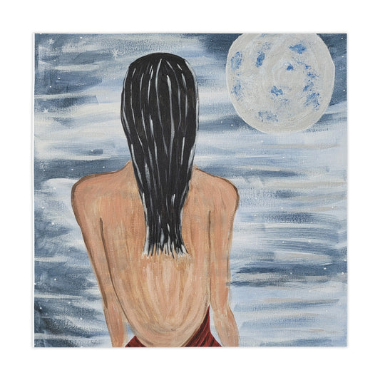 Serene Moonlit Tablecloth - Artistic Dinner Decor for Relaxing Gatherings