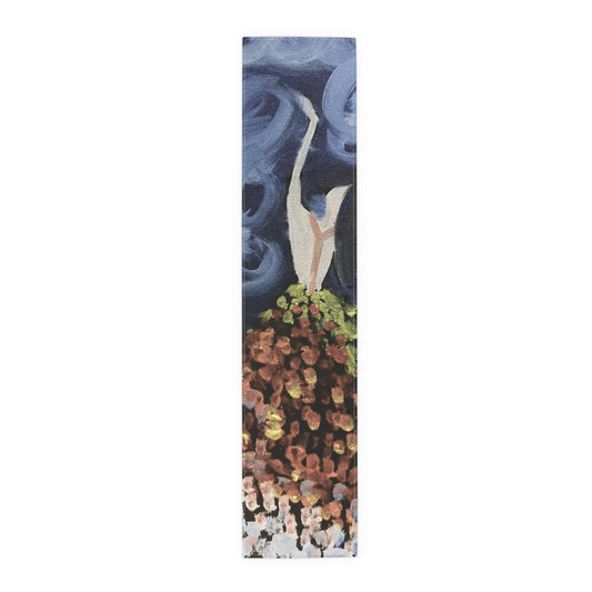 Artistic Cotton Table Runner – Vibrant Floral Design for Home Decor
