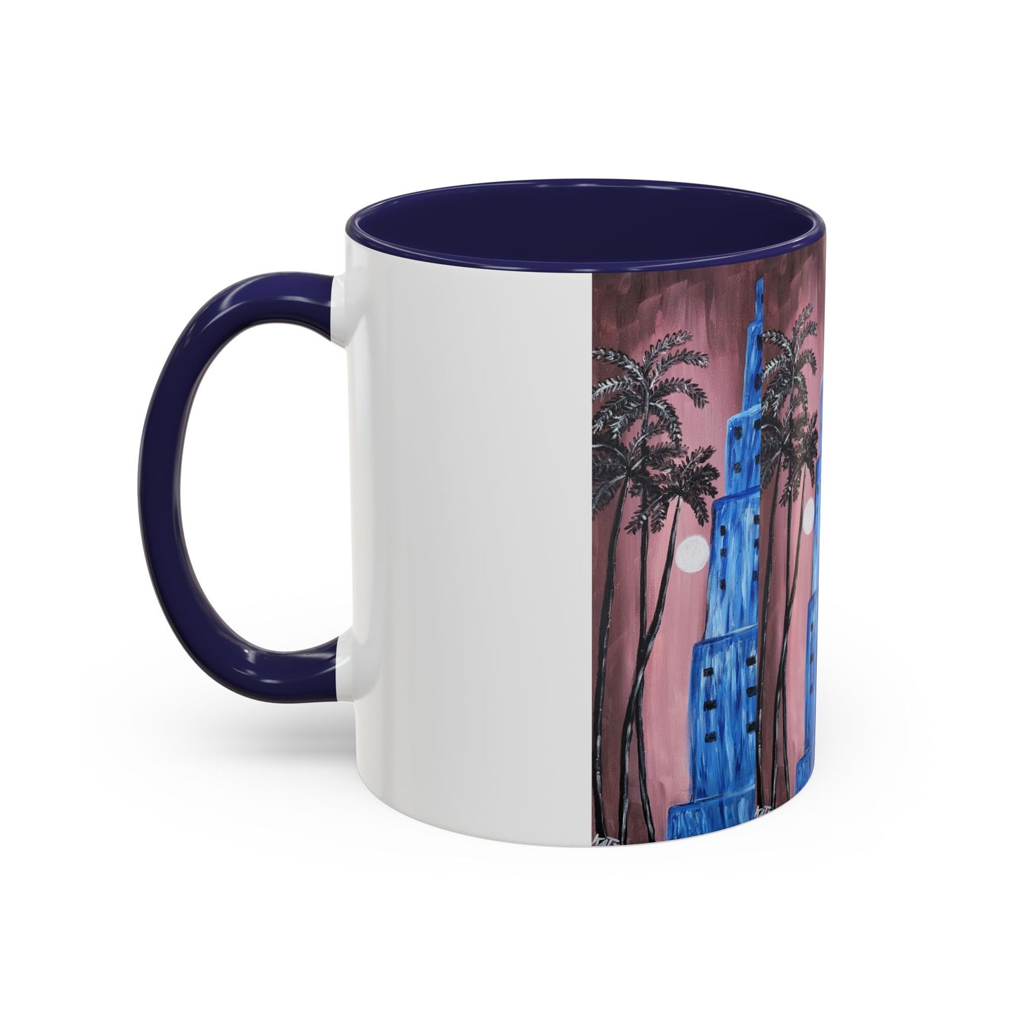 Tropical Sunset Accent Coffee Mug - 11oz & 15oz - Perfect for Beach Lovers
