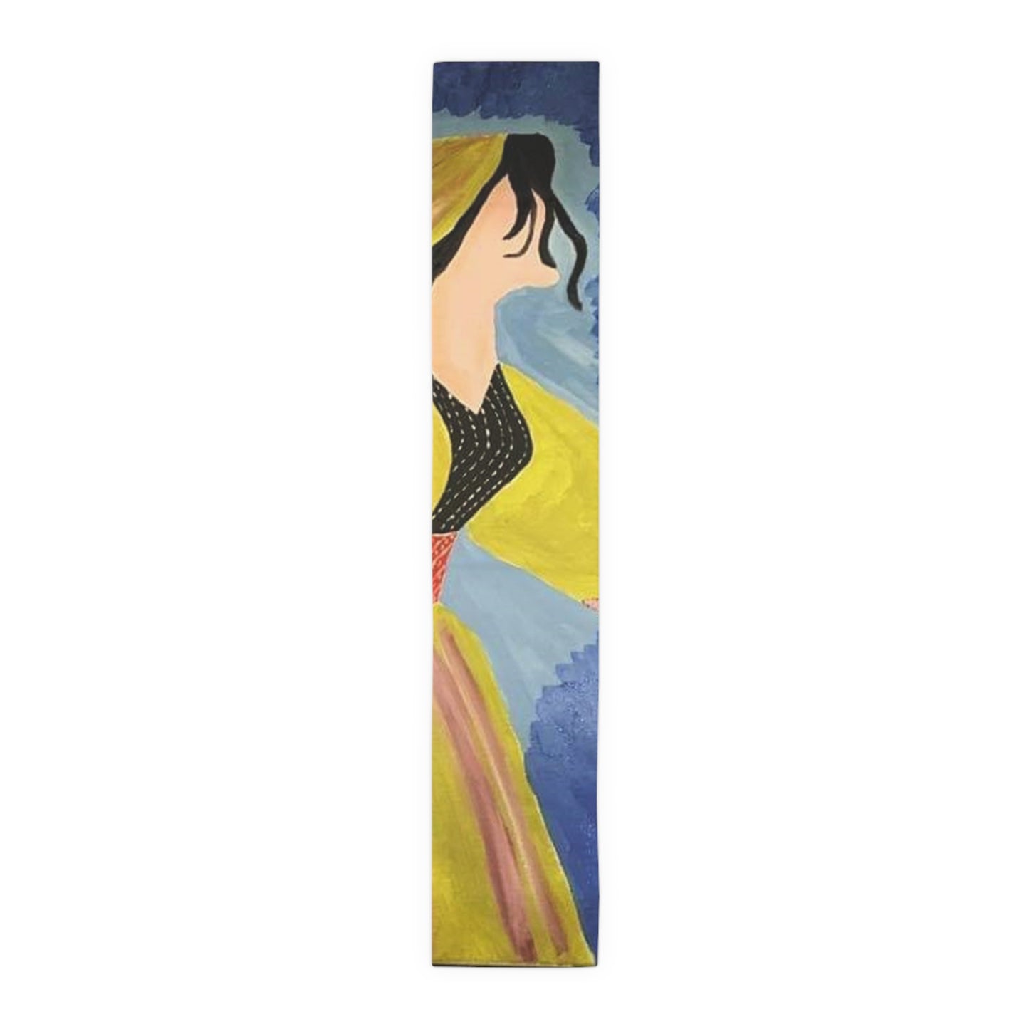Artistic Cotton Table Runner - Colorful Abstract Design for Dining Decor