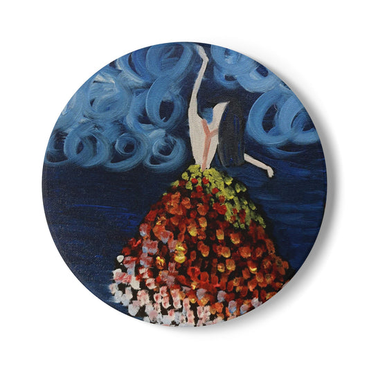 Artistic Floral Ceramic Coaster - Elegant Home Decor & Gift