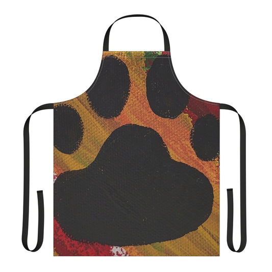 Artistic Paw Print Apron with 5-Color Straps – Perfect for Pet Lovers and Chefs!