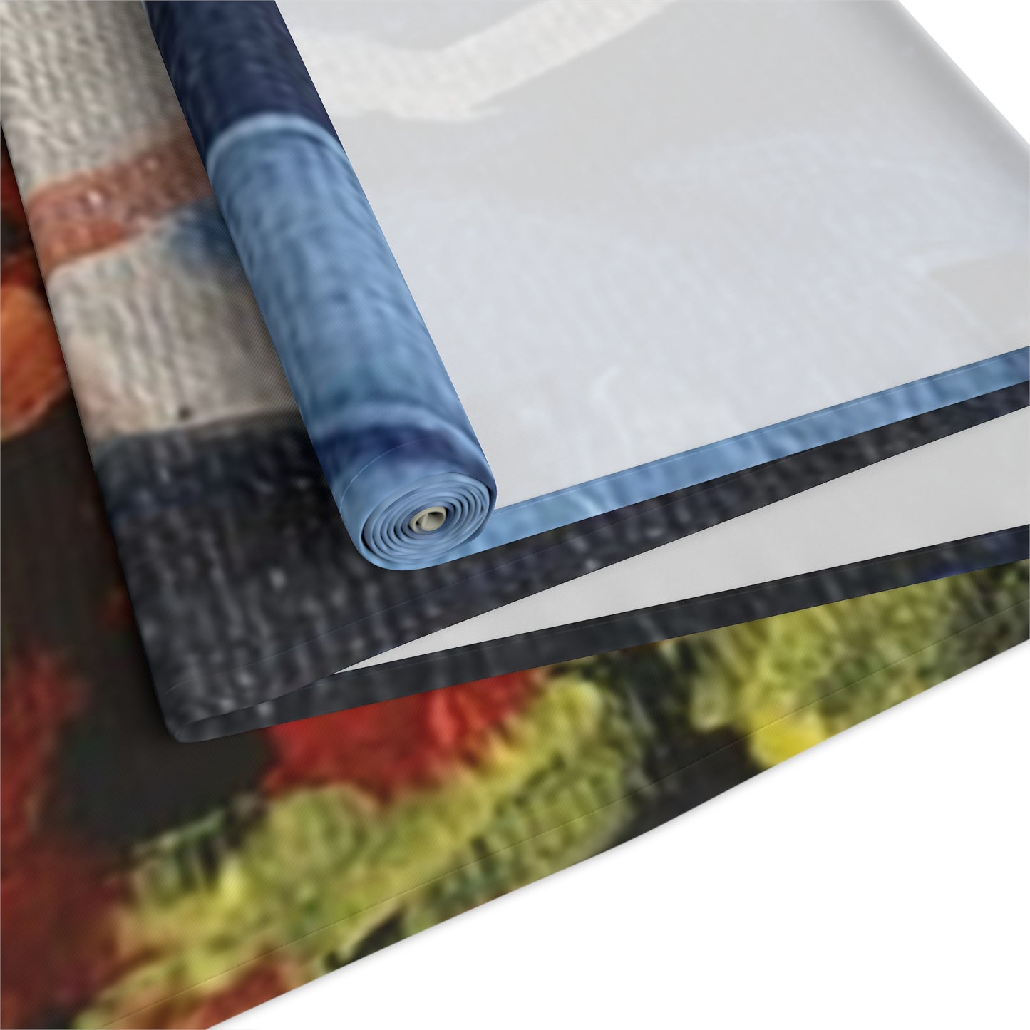 Artistic Cotton Table Runner – Vibrant Floral Design for Home Decor