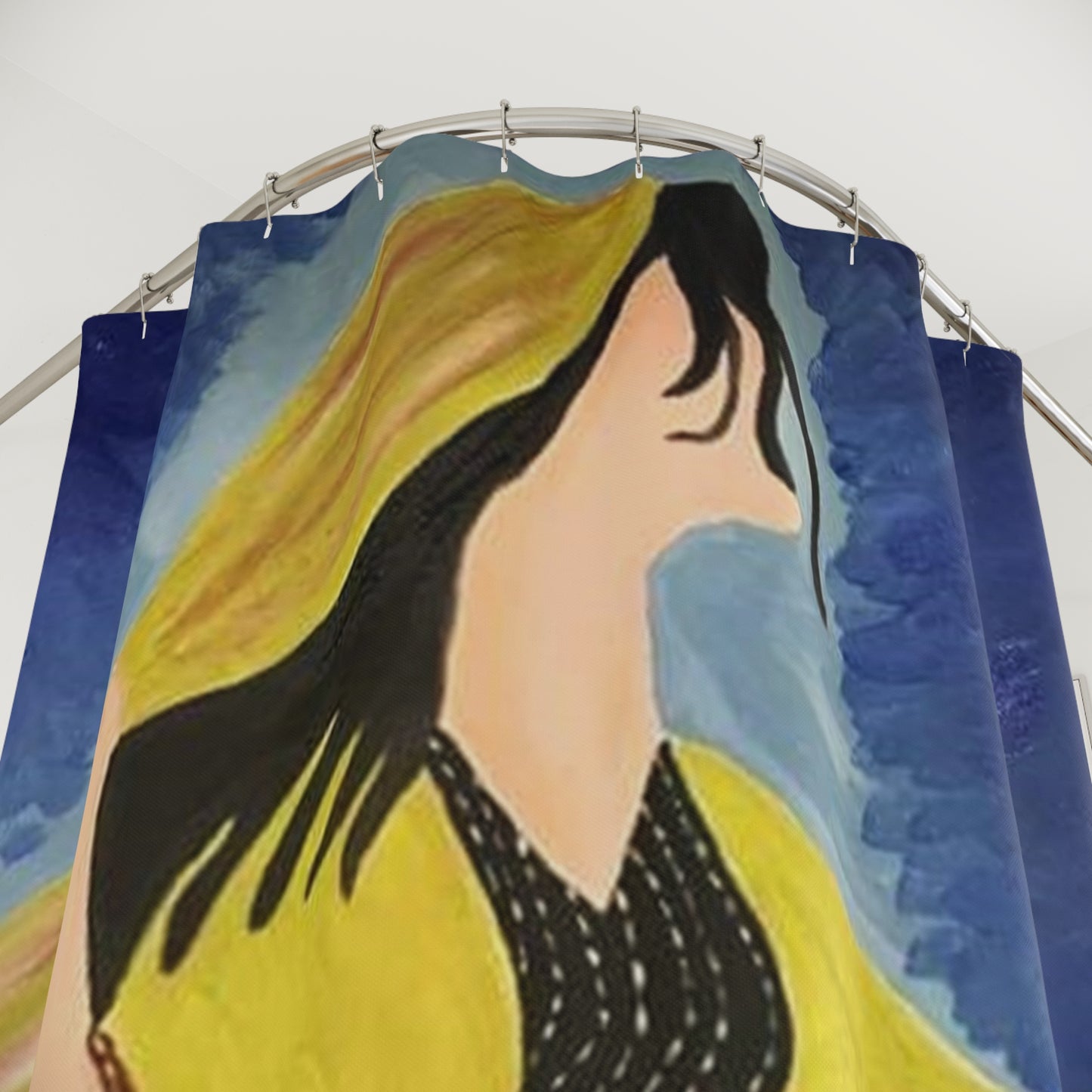 Artistic Woman Shower Curtain - Vibrant Bohemian Bathroom Decor