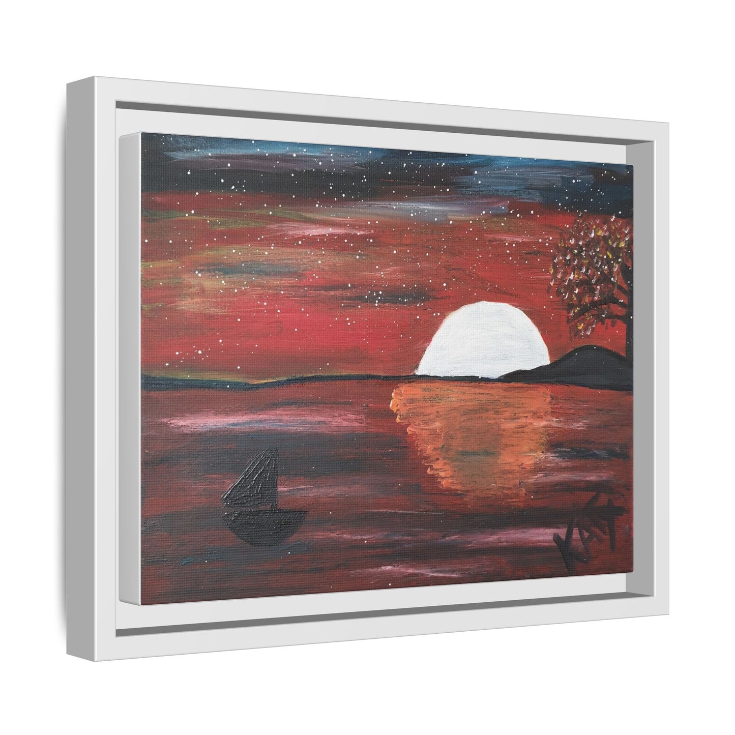 Multi-Color Sunset Canvas Art - Framed Wall Decor